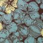 Preview: Viskose Florecita by Bienvenido Colorido mint/gelbe Blüten, braun